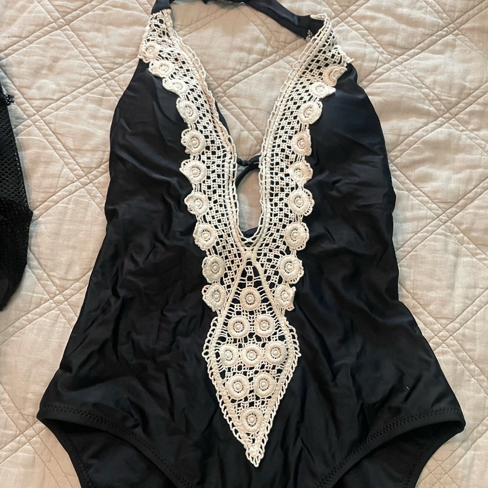 Black one piece swimsuit